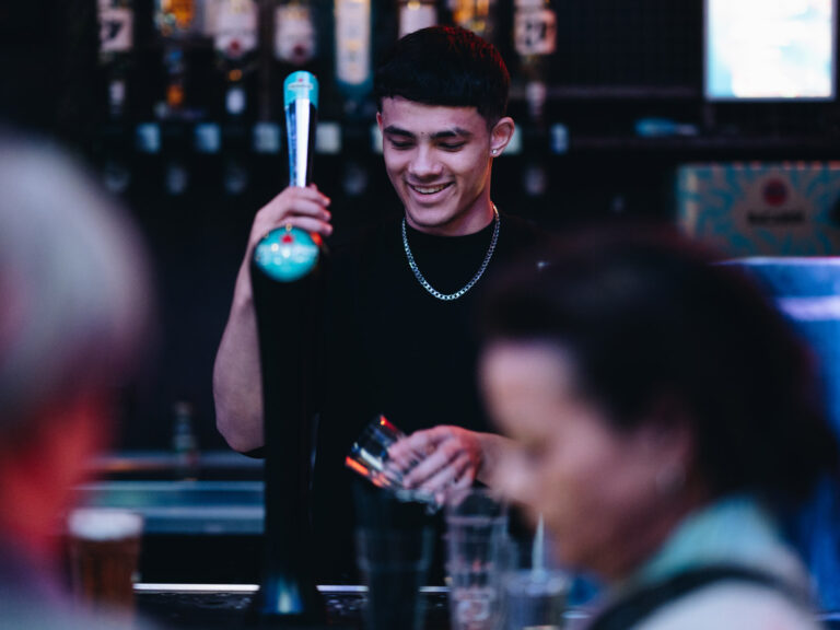 Order drinks at the bar | A'DAM VR