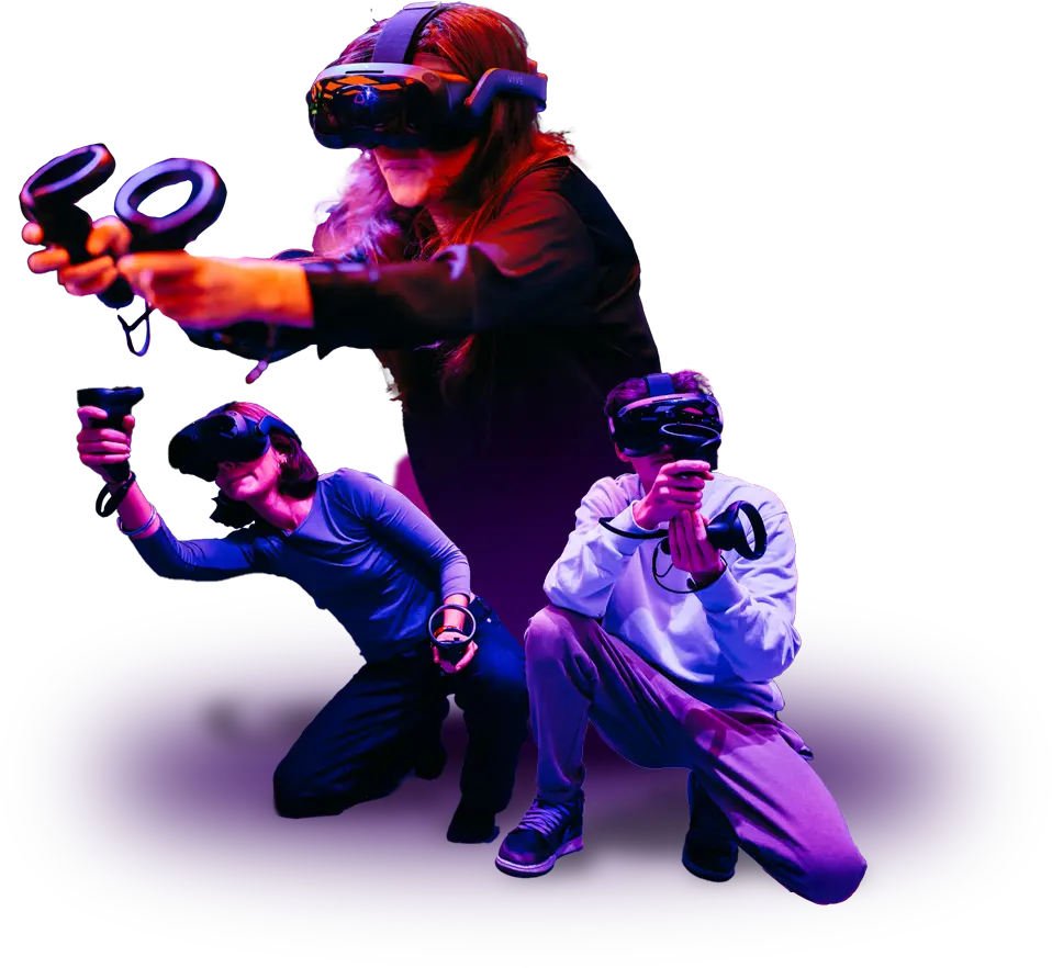 over adam vr game race park header VR players